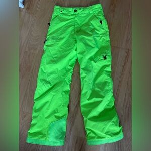 Spyder neon green Snow Ski pants size 14